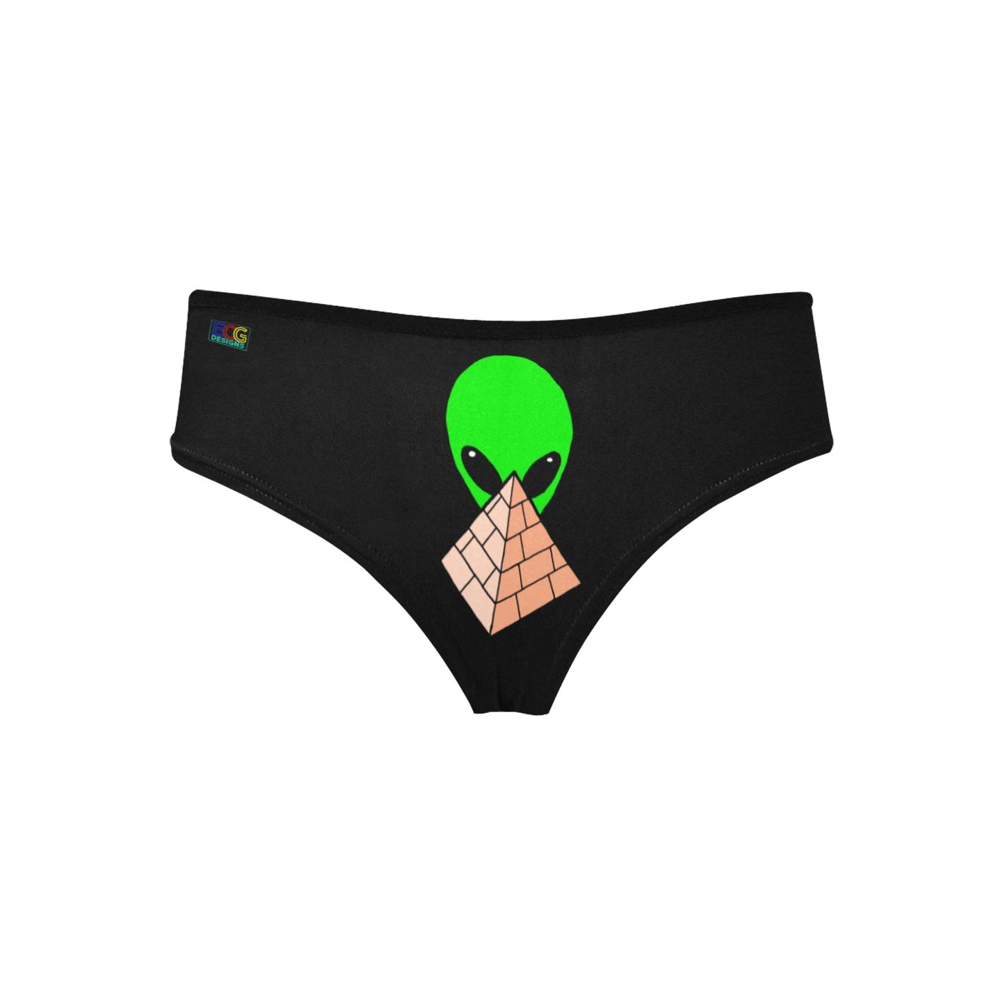 Green Alien Pyramid Women's Hipster Panties (Model L33)