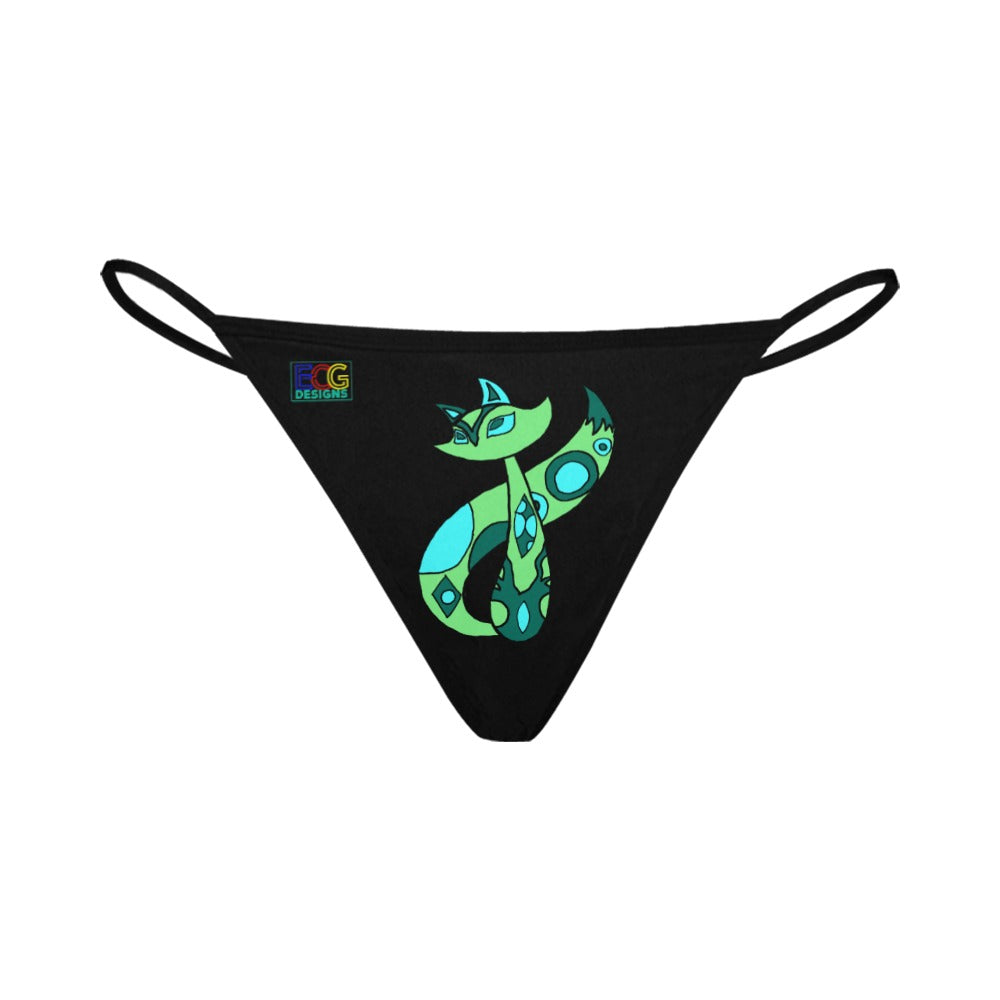 Green Cat Women's All Over Print G-String Panties (Model L35)