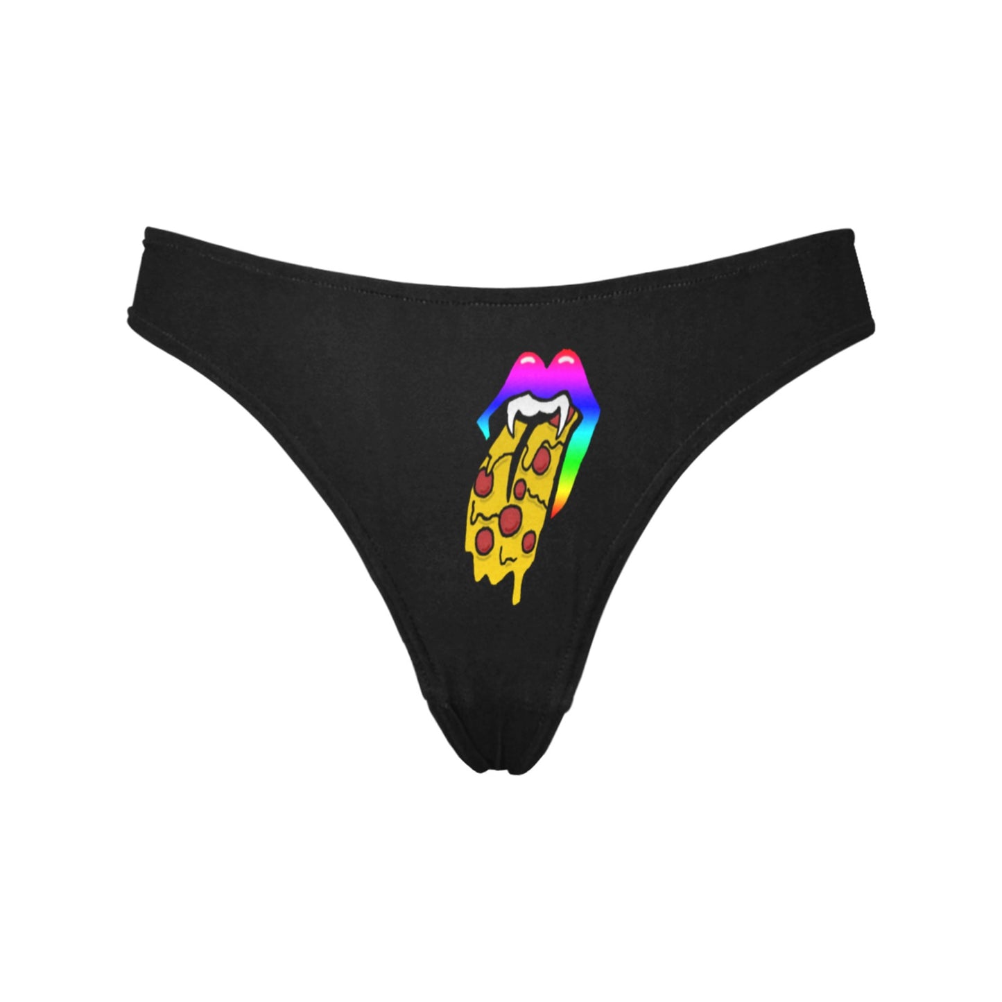 Rainbow Pizza Tongue Women's All Over Print Thongs (Model L30)