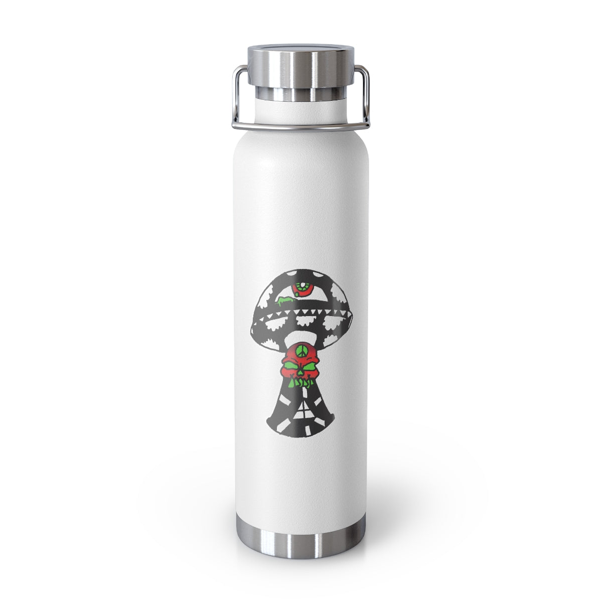 Black and White Skull Shroom 22oz Vacuum Insulated Bottle