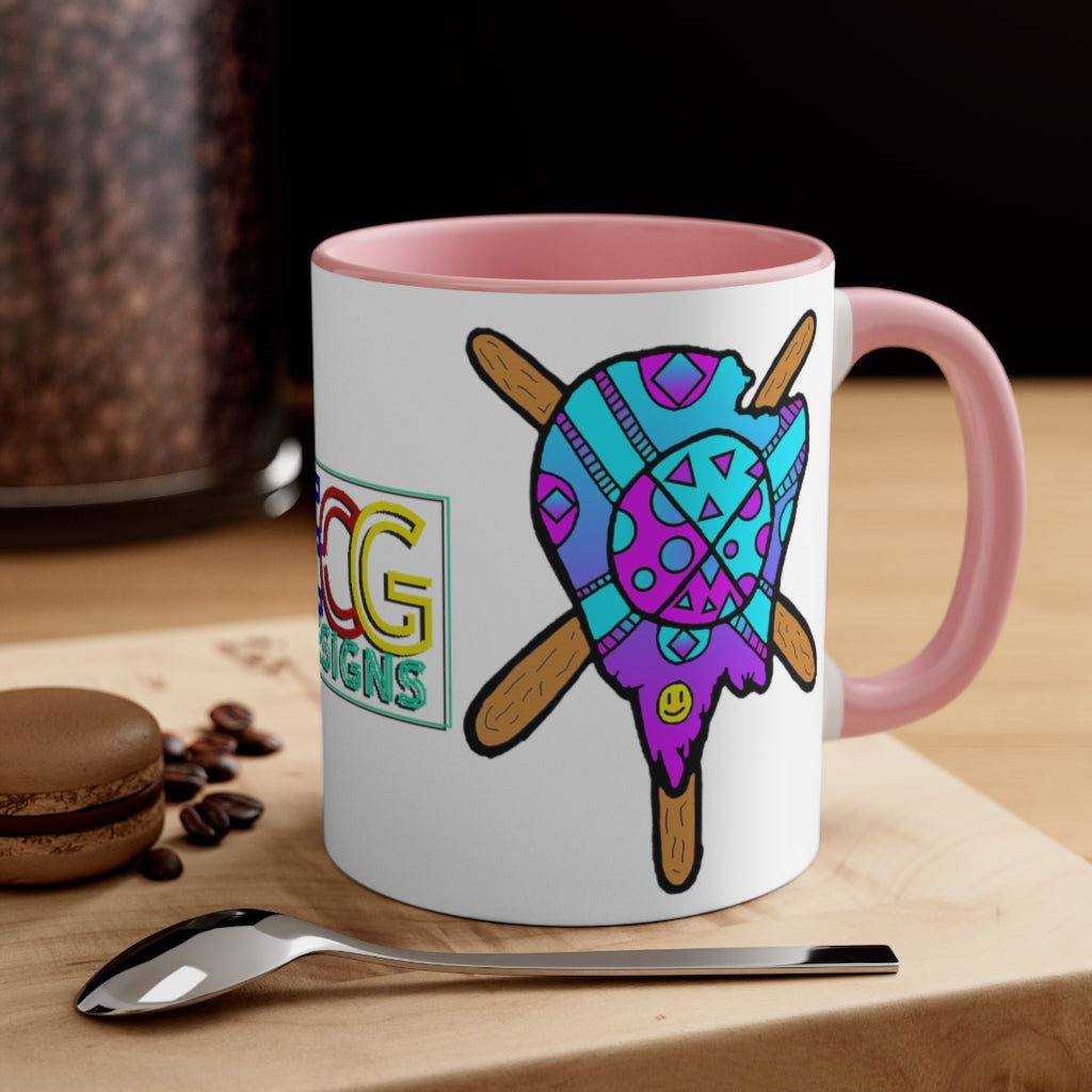 Blue and Purple Melted Popsicle Accent Coffee Mug, 11oz