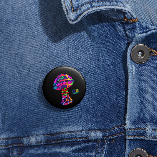 Rainbow Skull Shroom Pin Buttons