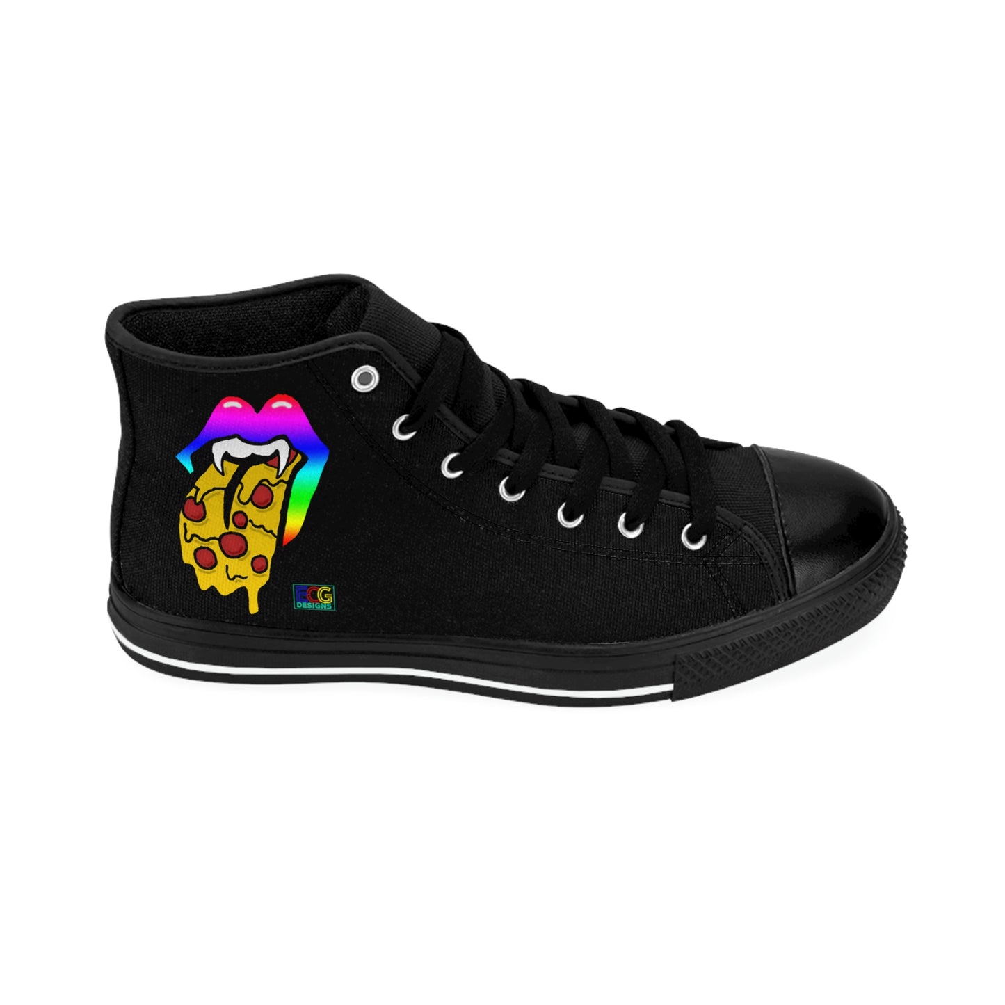 Rainbow Pizza Tongue Men's Classic Sneakers