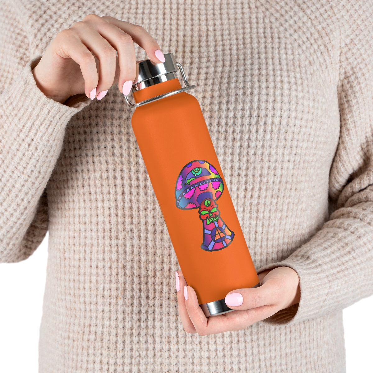 Rainbow Skull Shroom 22oz Vacuum Insulated Bottle