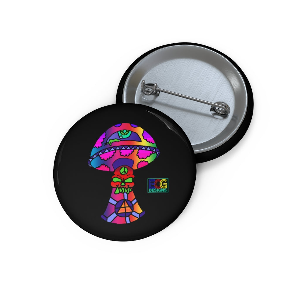 Rainbow Skull Shroom Pin Buttons