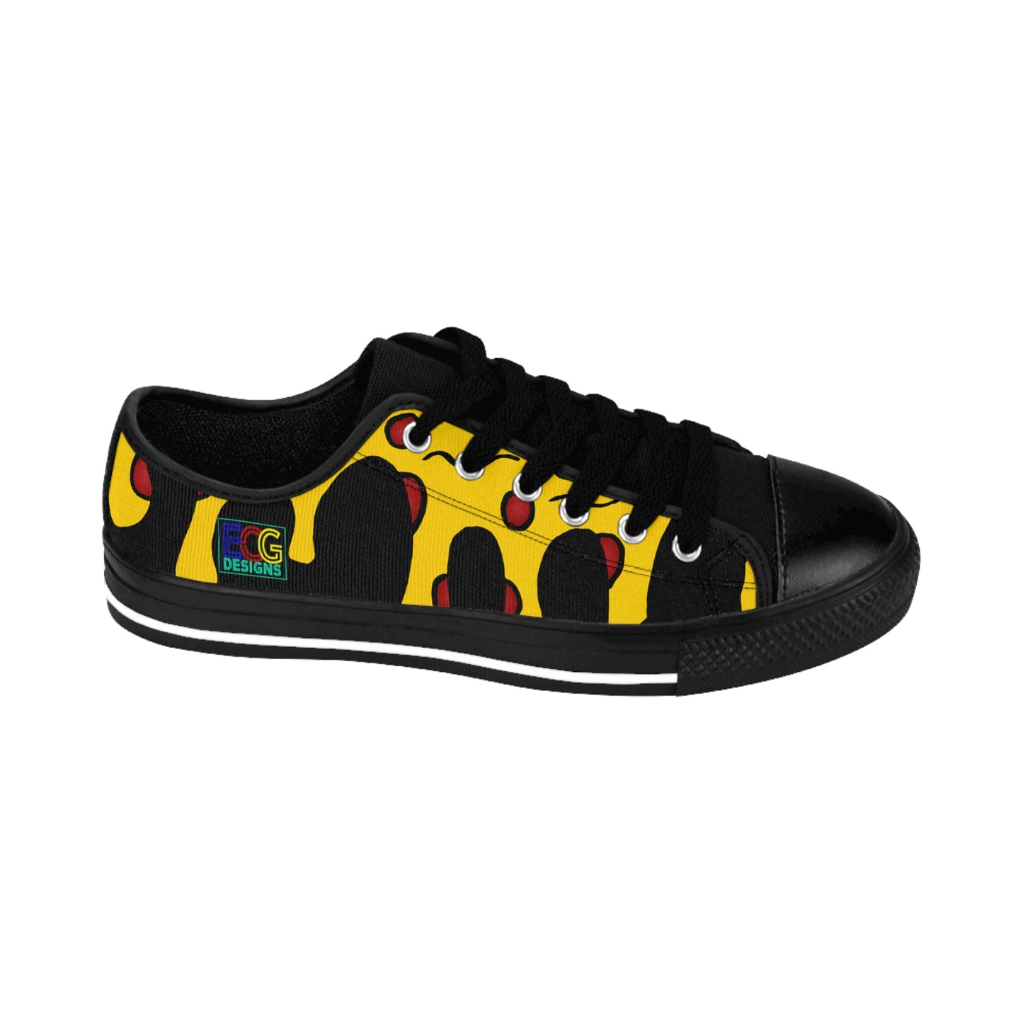 Cheesy Pizza Women's Sneakers (Black)