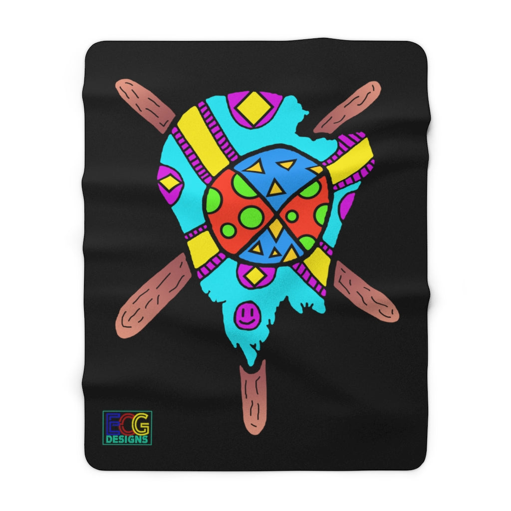 Multicolored Melted Popsicle Sherpa Fleece Blanket