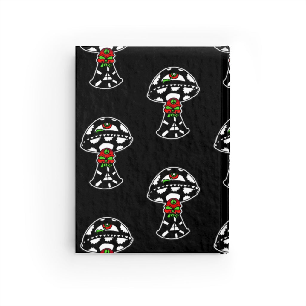 Black and White Skull Shroom Journal - Ruled Line