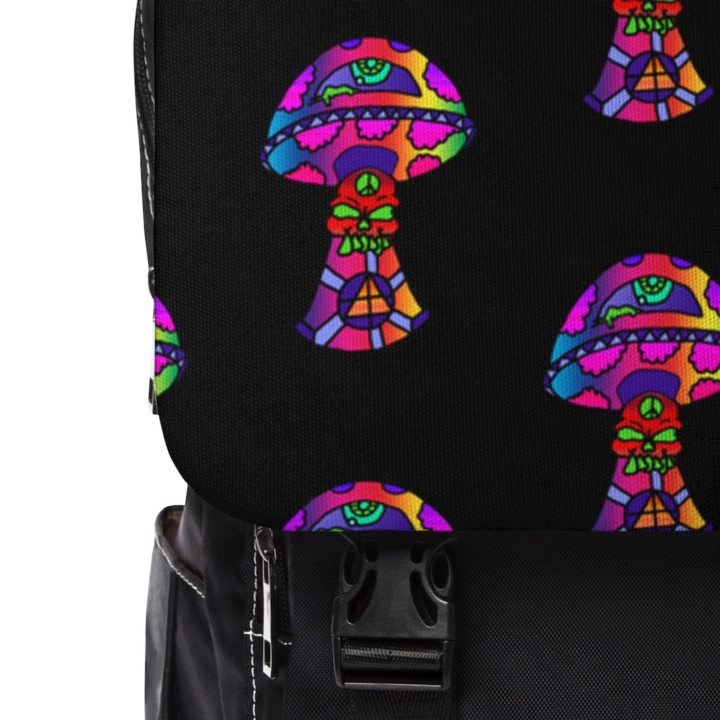 Rainbow Skull Shroom Unisex Casual Shoulder Backpack