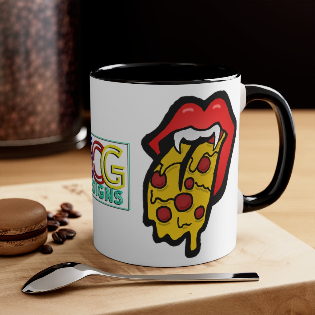 Red Pizza Tongue Accent Coffee Mug, 11oz