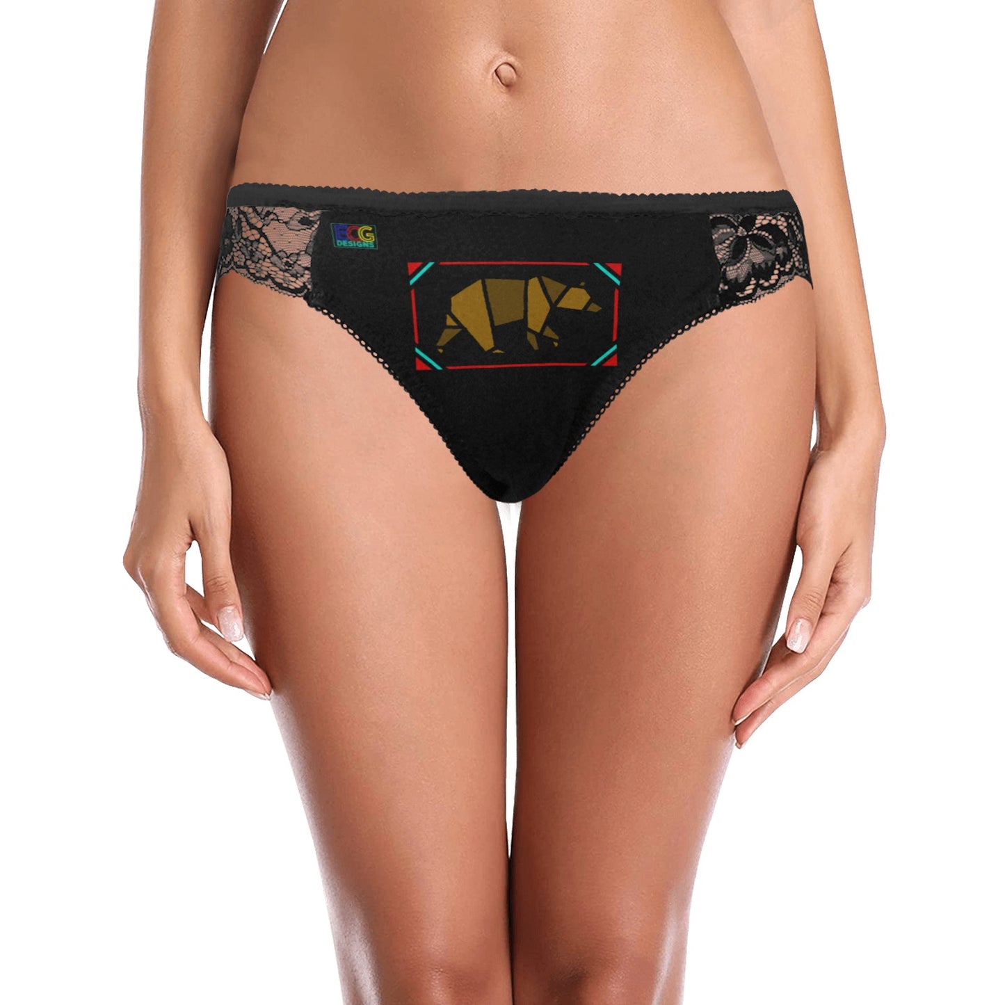 Brown Box Bear Women's Lace Panty (Model L41)