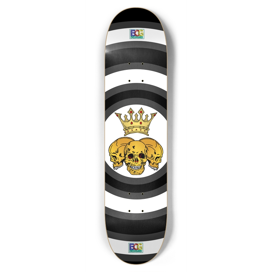 Triple Skull Crown Skateboard