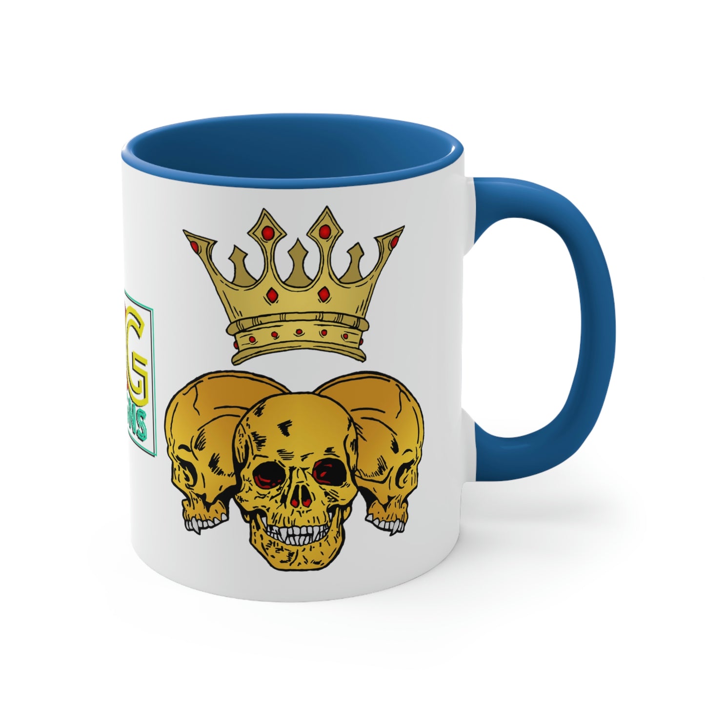 Triple Skull Crown Accent Coffee Mug, 11oz