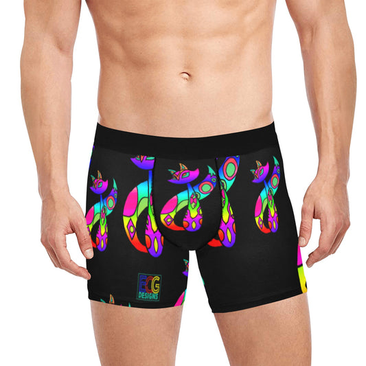 Rainbow Cat Men's Boxer Briefs with Inner Pocket (Model L34)