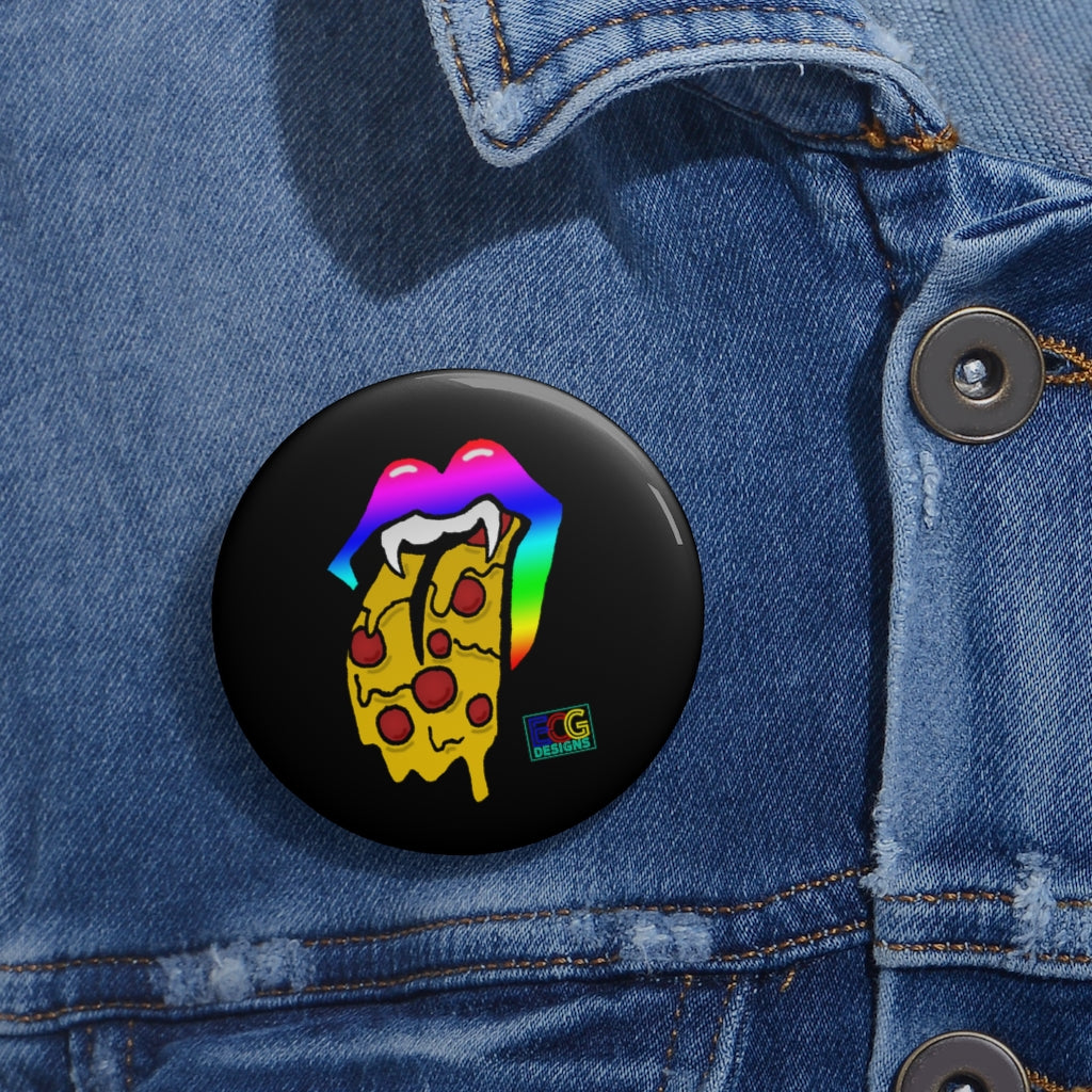 Rainbow Pizza Tongue Pin Buttons