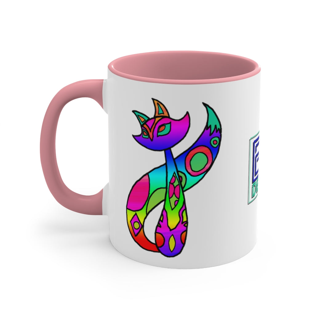 Rainbow Cat Accent Coffee Mug, 11oz