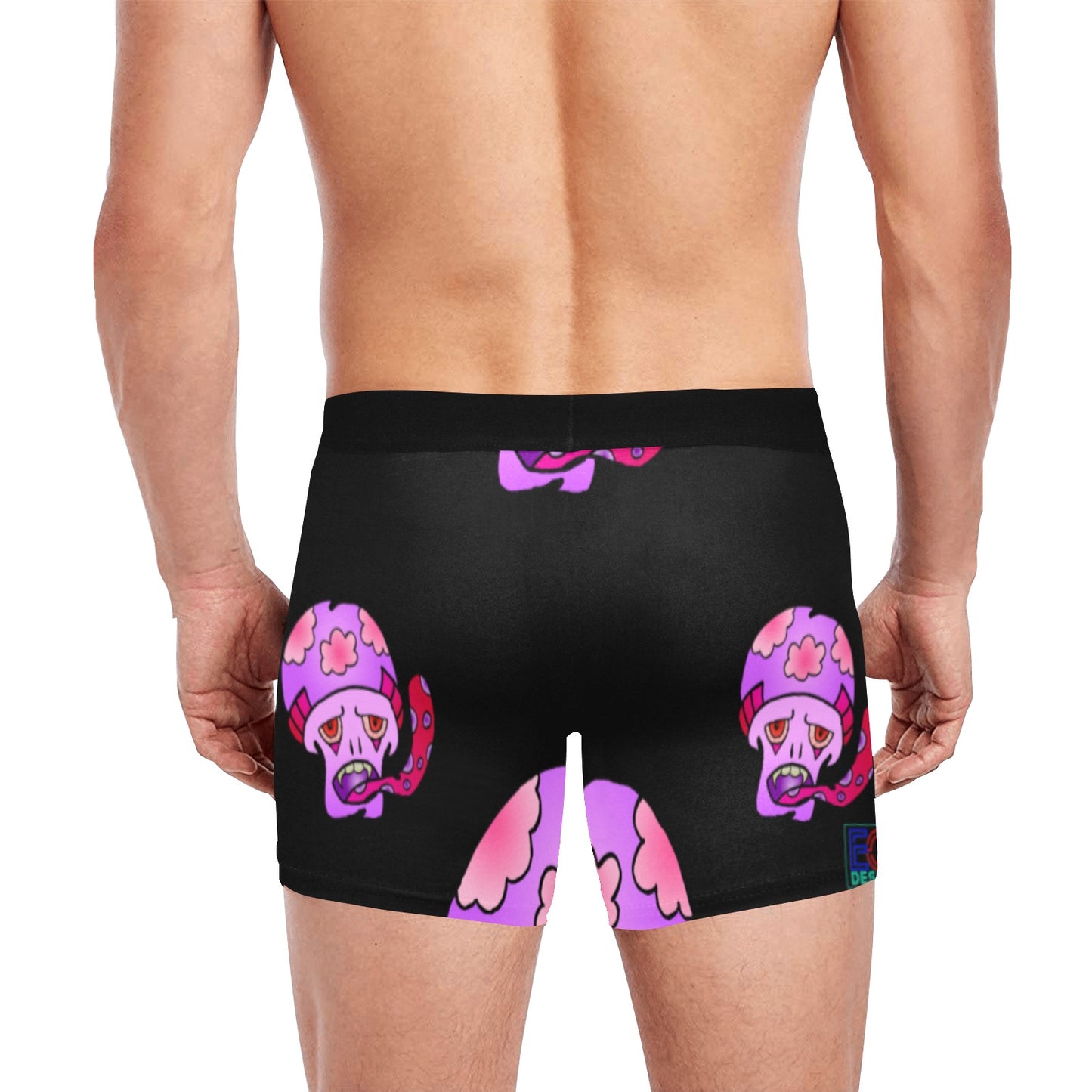 Pink Shroom Men's Boxer Briefs with Inner Pocket (Model L34)