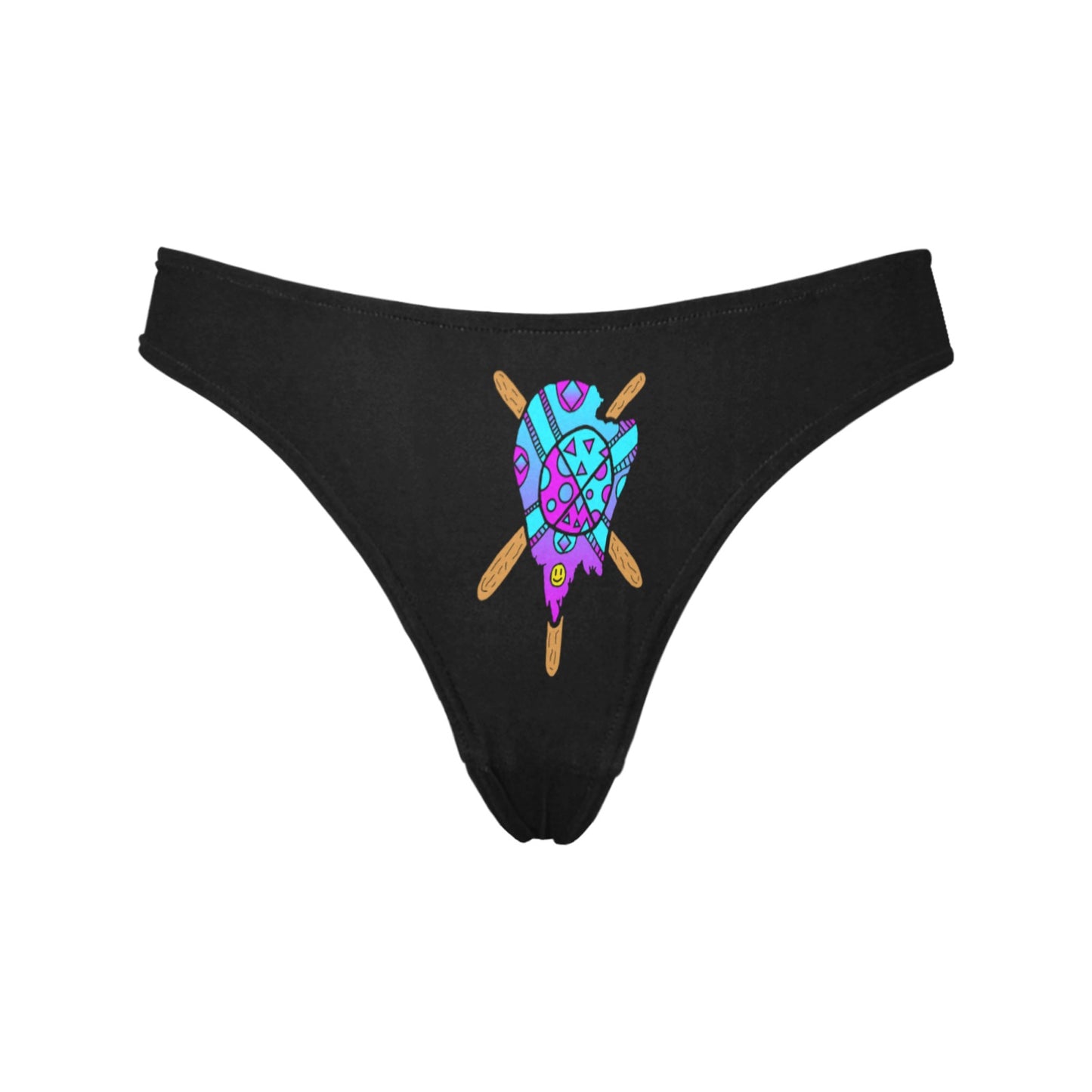 Blue and Purple Melted Popsicle Women's All Over Print Thongs (Model L30)