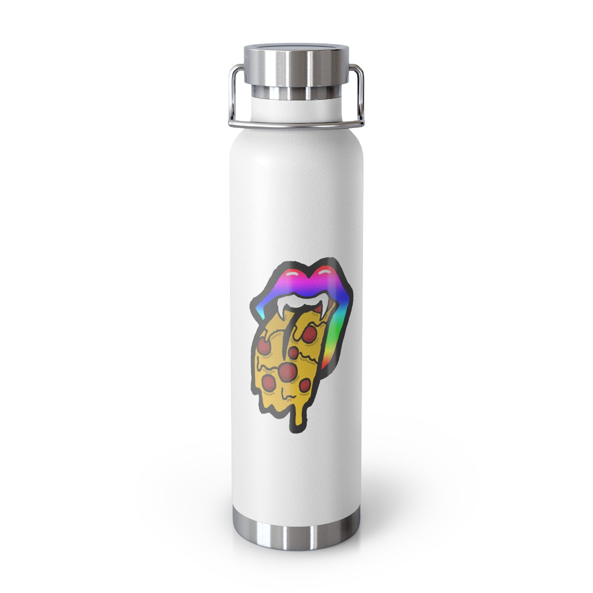 Rainbow Pizza Tongue 22oz Vacuum Insulated Bottle