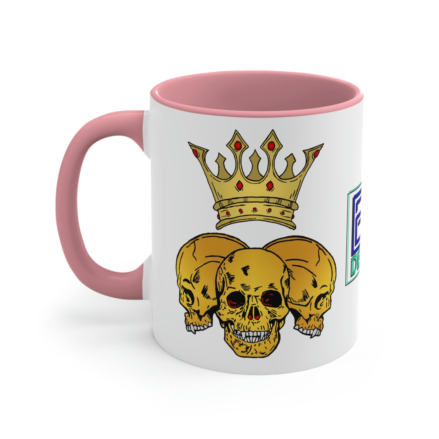 Triple Skull Crown Accent Coffee Mug, 11oz