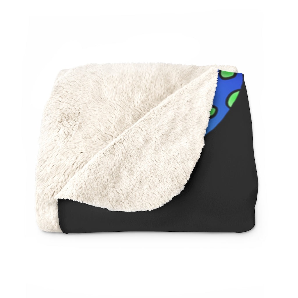 Green Shroom Sherpa Fleece Blanket