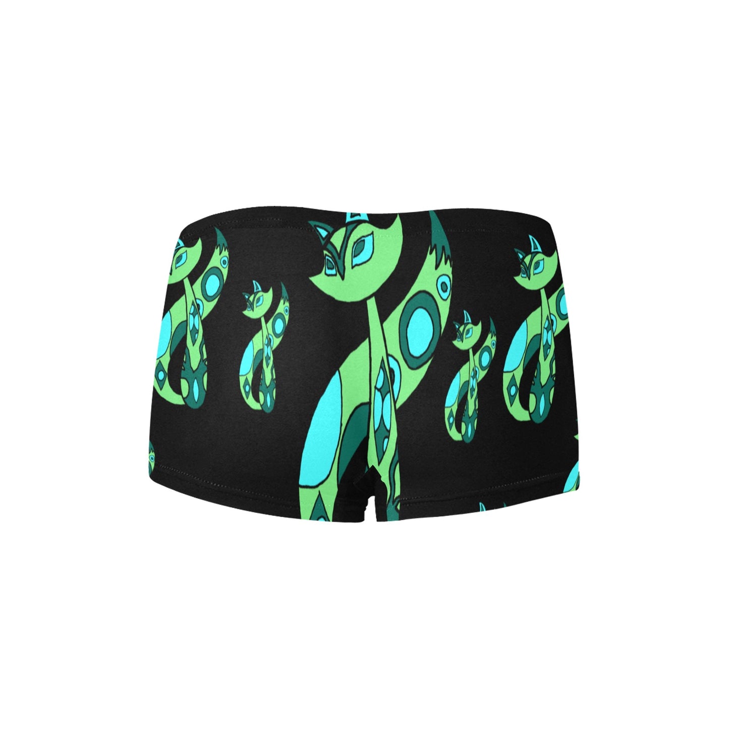 Green Cat Women's All Over Print Boyshort Panties (Model L31)