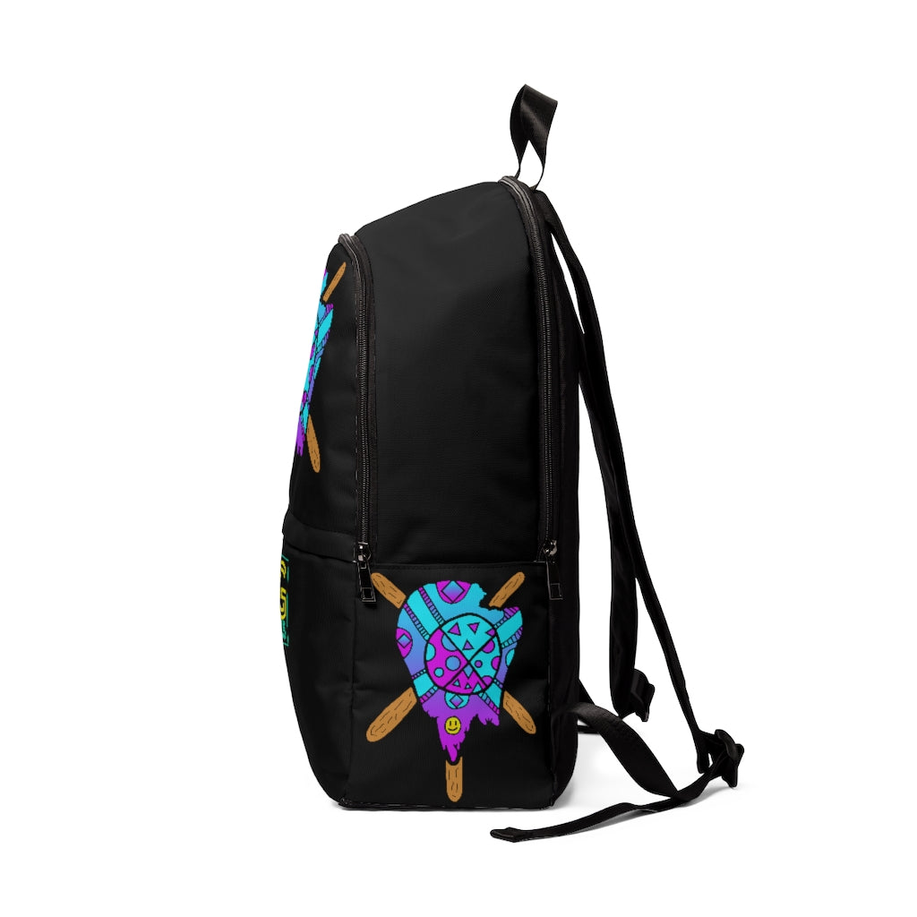 Blue and Purple Melted Popsicle Unisex Fabric Backpack