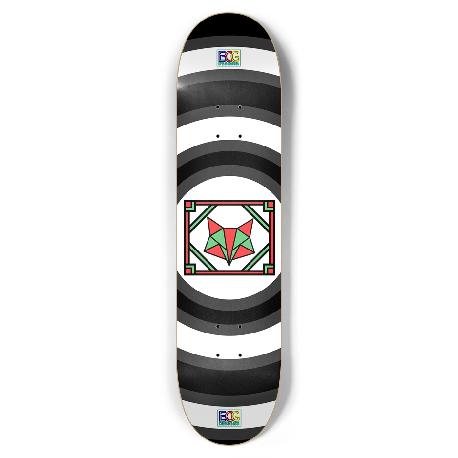 Red and Green Box Fox Skateboard