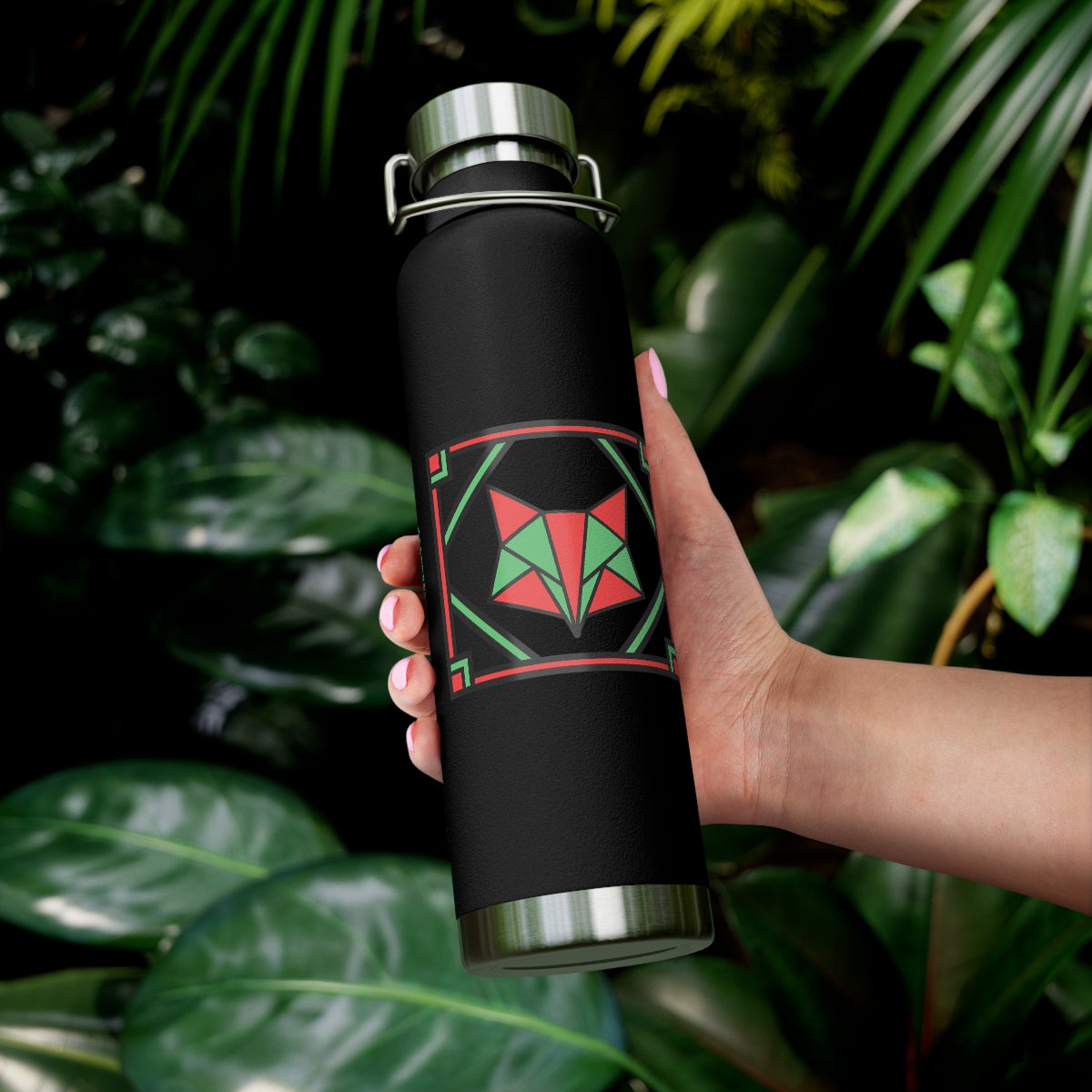 Red and Green Box Fox 22oz Vacuum Insulated Bottle