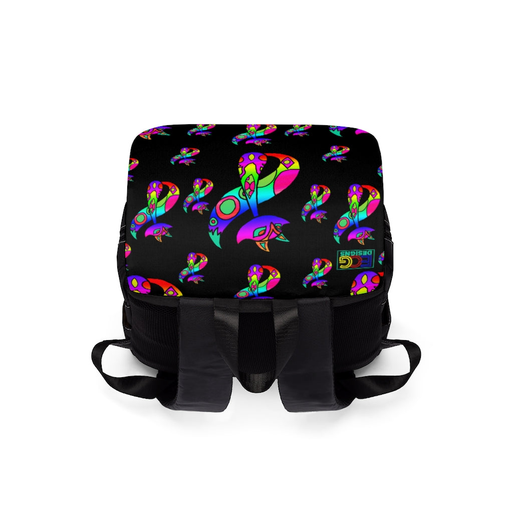 Rainbow Cat Unisex Casual Shoulder Backpack