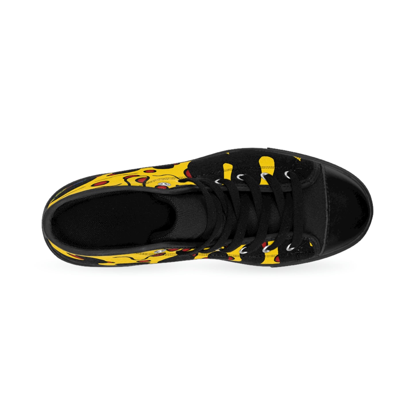 Cheesy Pizza Men's High-top Sneakers (Black)