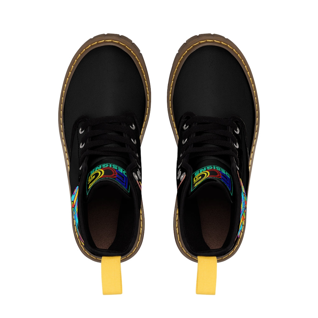 Multicolored Melted Popsicle Men's Canvas Boots