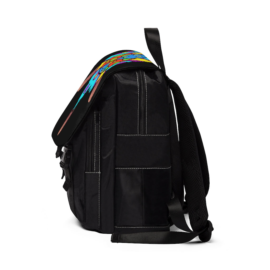 Multicolored Melted Popsicle Unisex Casual Shoulder Backpack