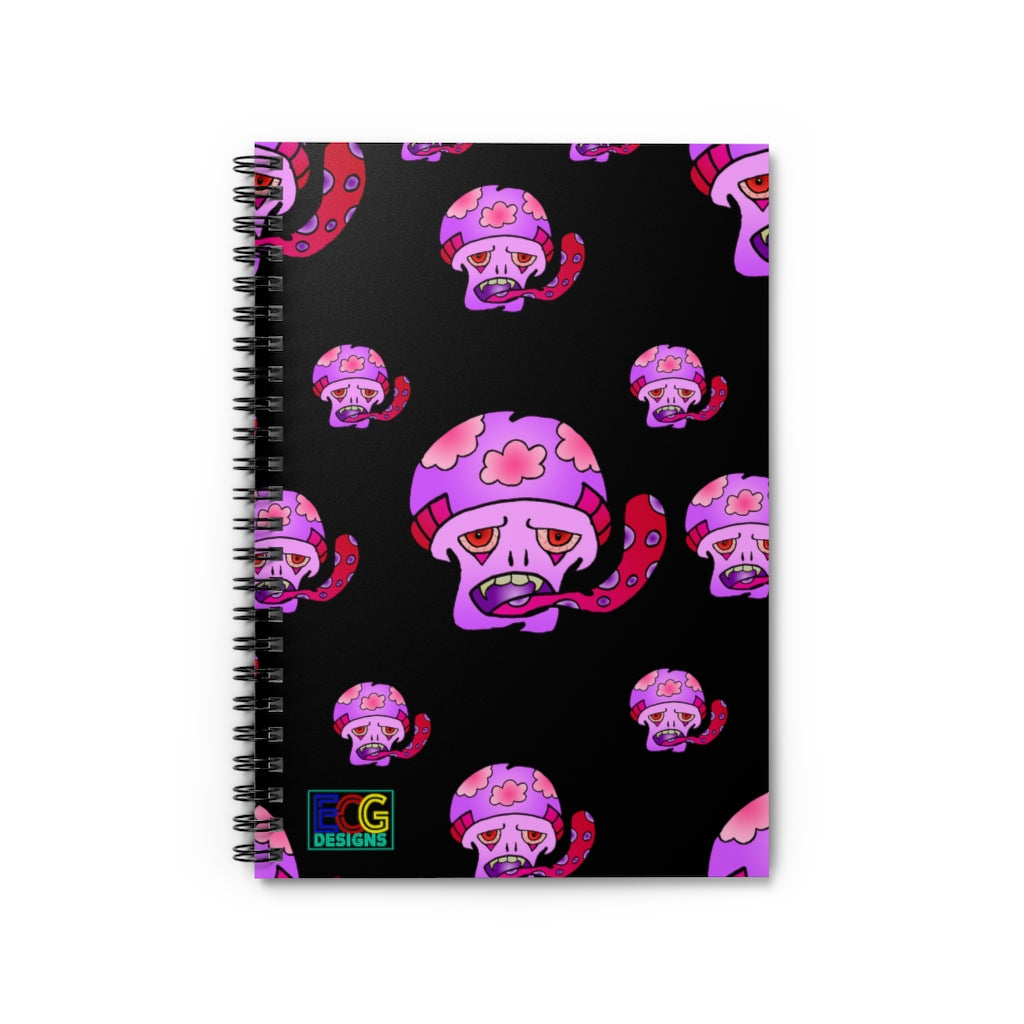 Pink Shroom Spiral Notebook - Ruled Line