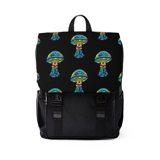 Multicolored Skull Shroom Unisex Casual Shoulder Backpack