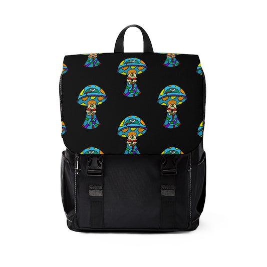 Multicolored Skull Shroom Unisex Casual Shoulder Backpack