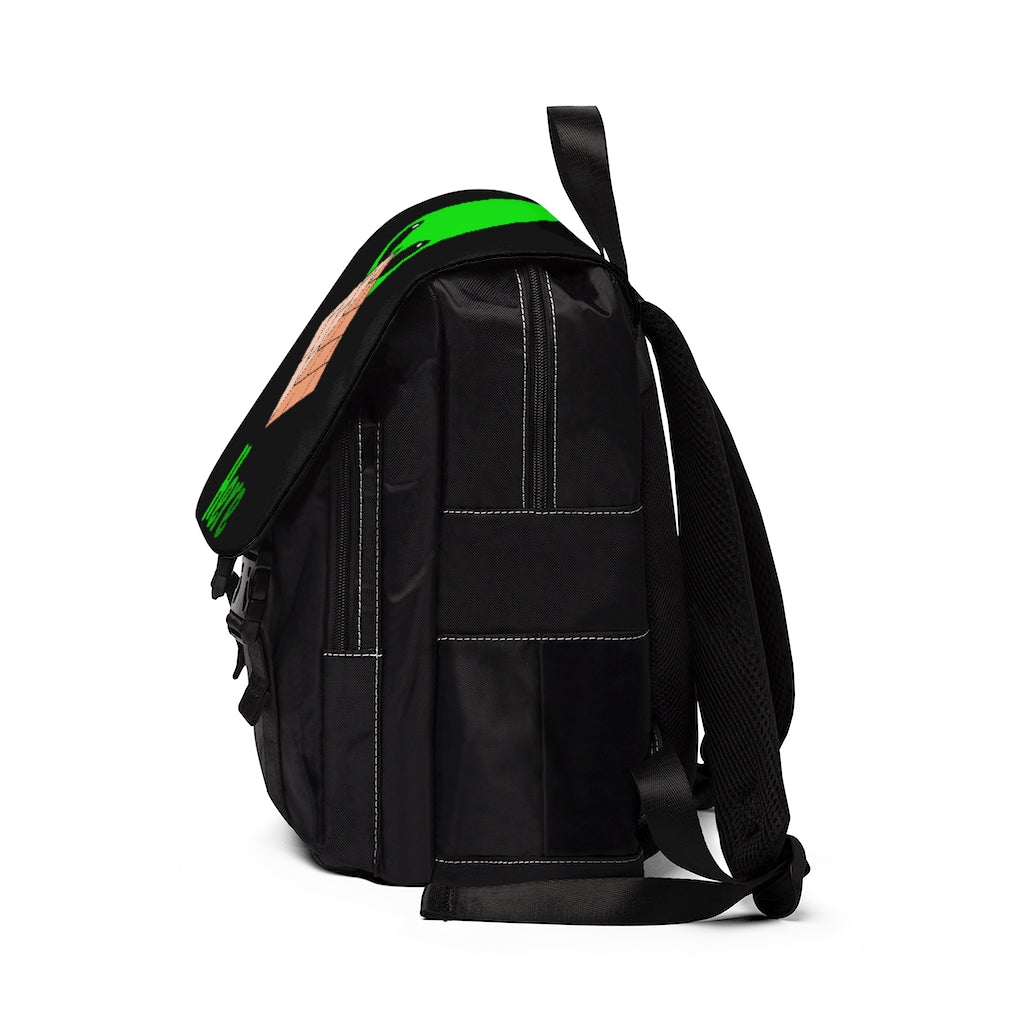 Green Alien Pyramid Unisex Casual Shoulder Backpack