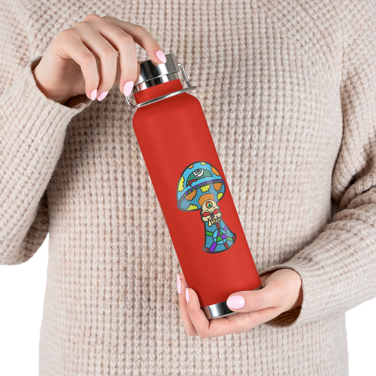 Multicolored Skull Shroom 22oz Vacuum Insulated Bottle