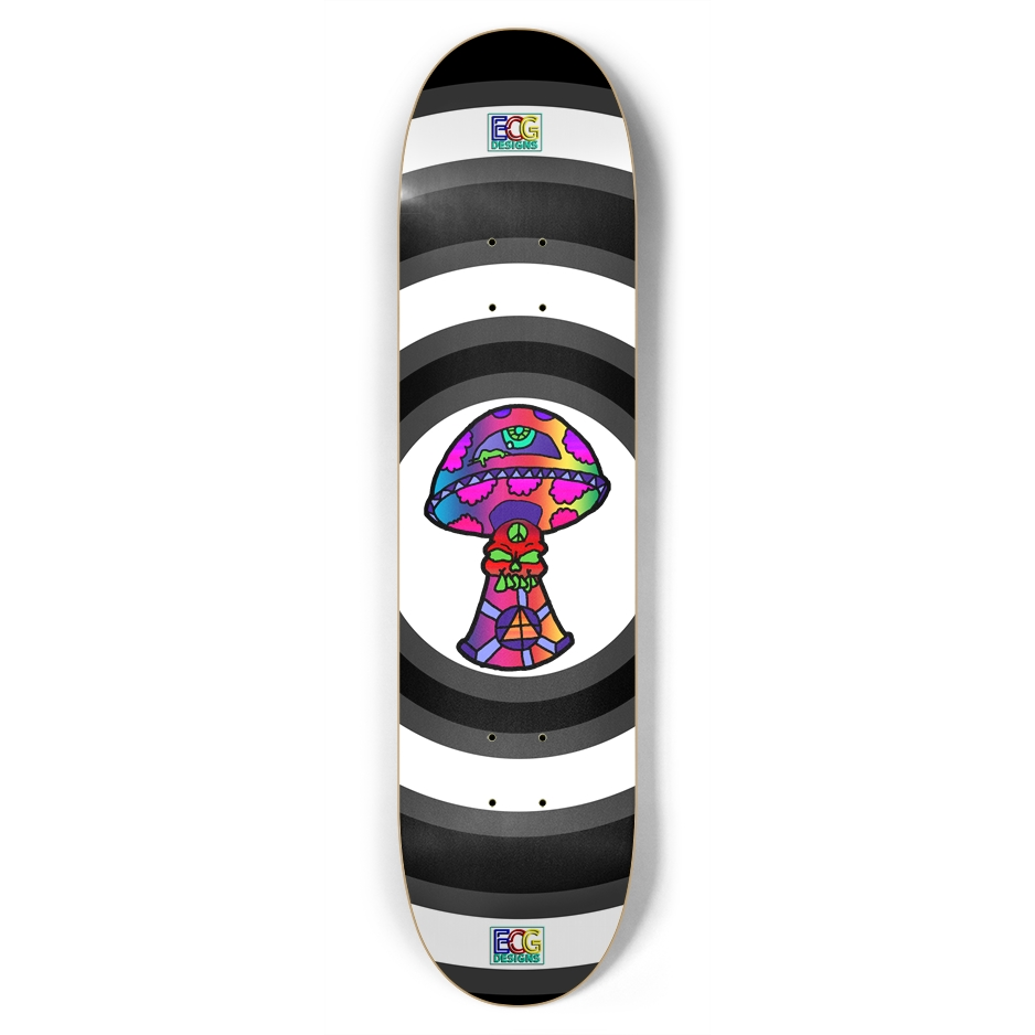 Rainbow Skull Shroom Skateboard