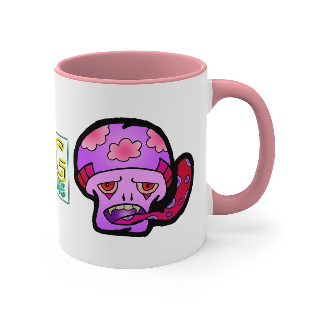 Pink Shroom Accent Coffee Mug, 11oz