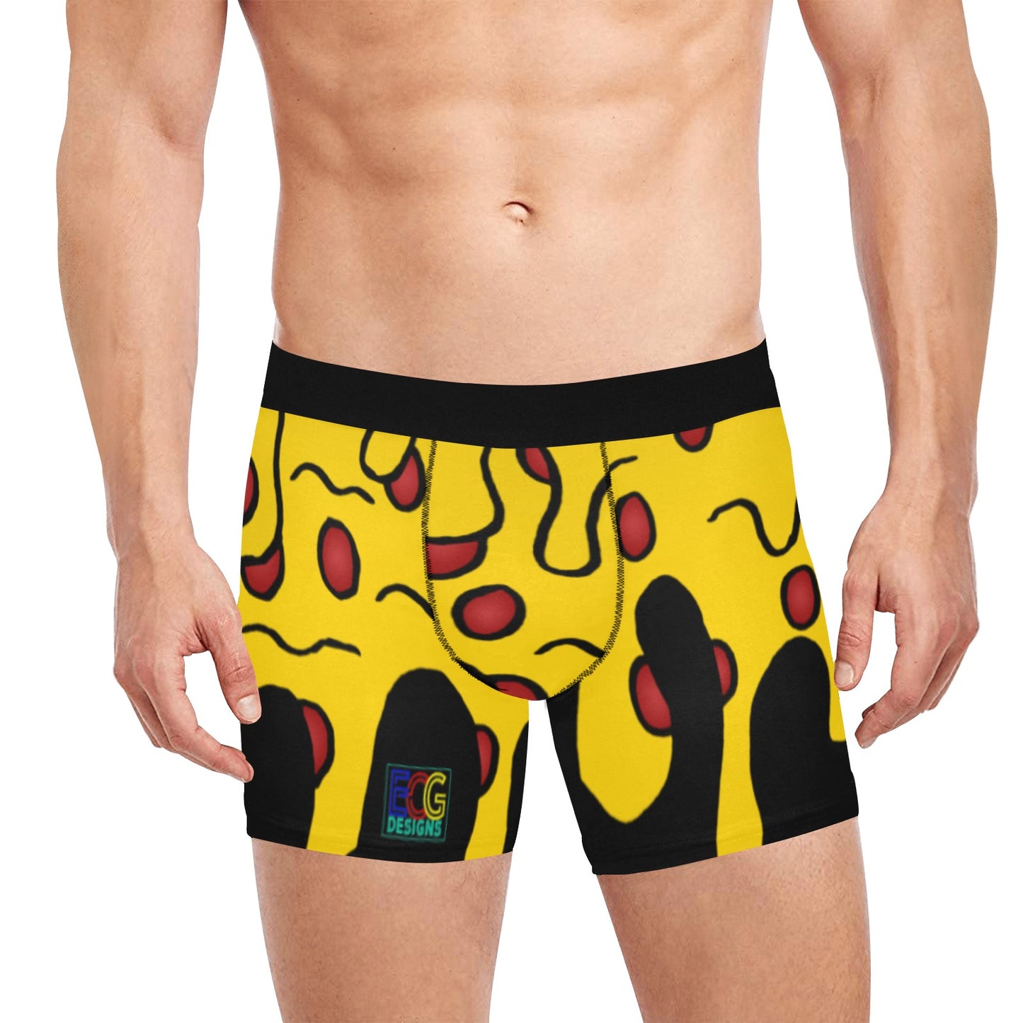 Pizza Drip Men's Boxer Briefs with Inner Pocket (Model L34)