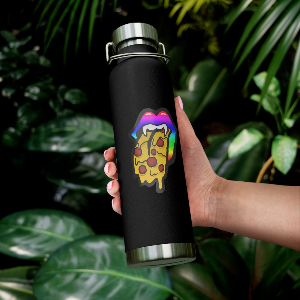 Rainbow Pizza Tongue 22oz Vacuum Insulated Bottle