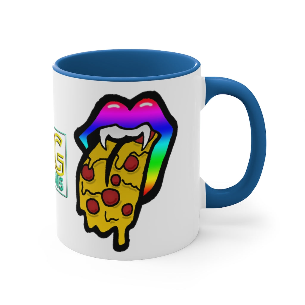 Rainbow Pizza Tongue Accent Coffee Mug, 11oz