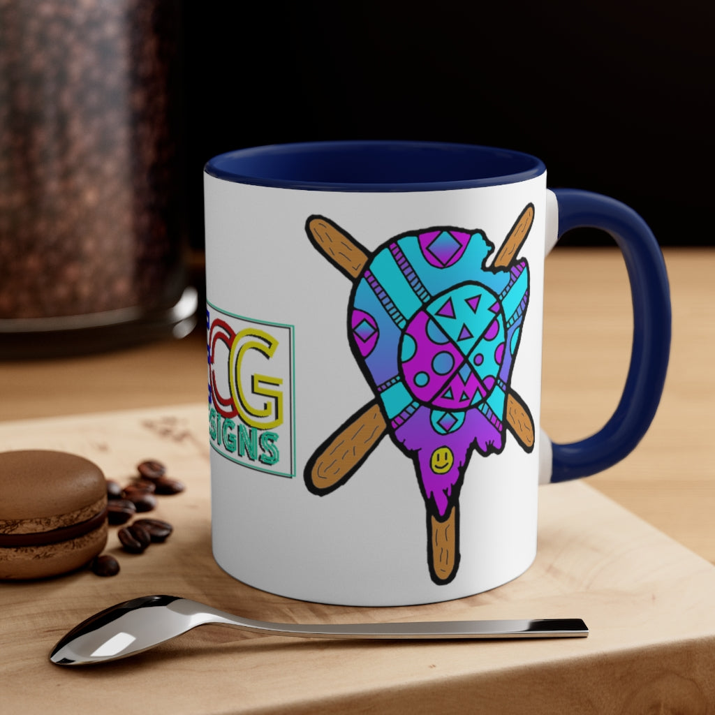 Blue and Purple Melted Popsicle Accent Coffee Mug, 11oz