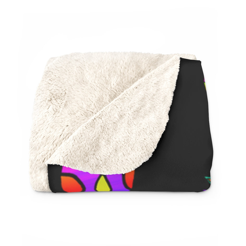 Rainbow Cat Sherpa Fleece Blanket