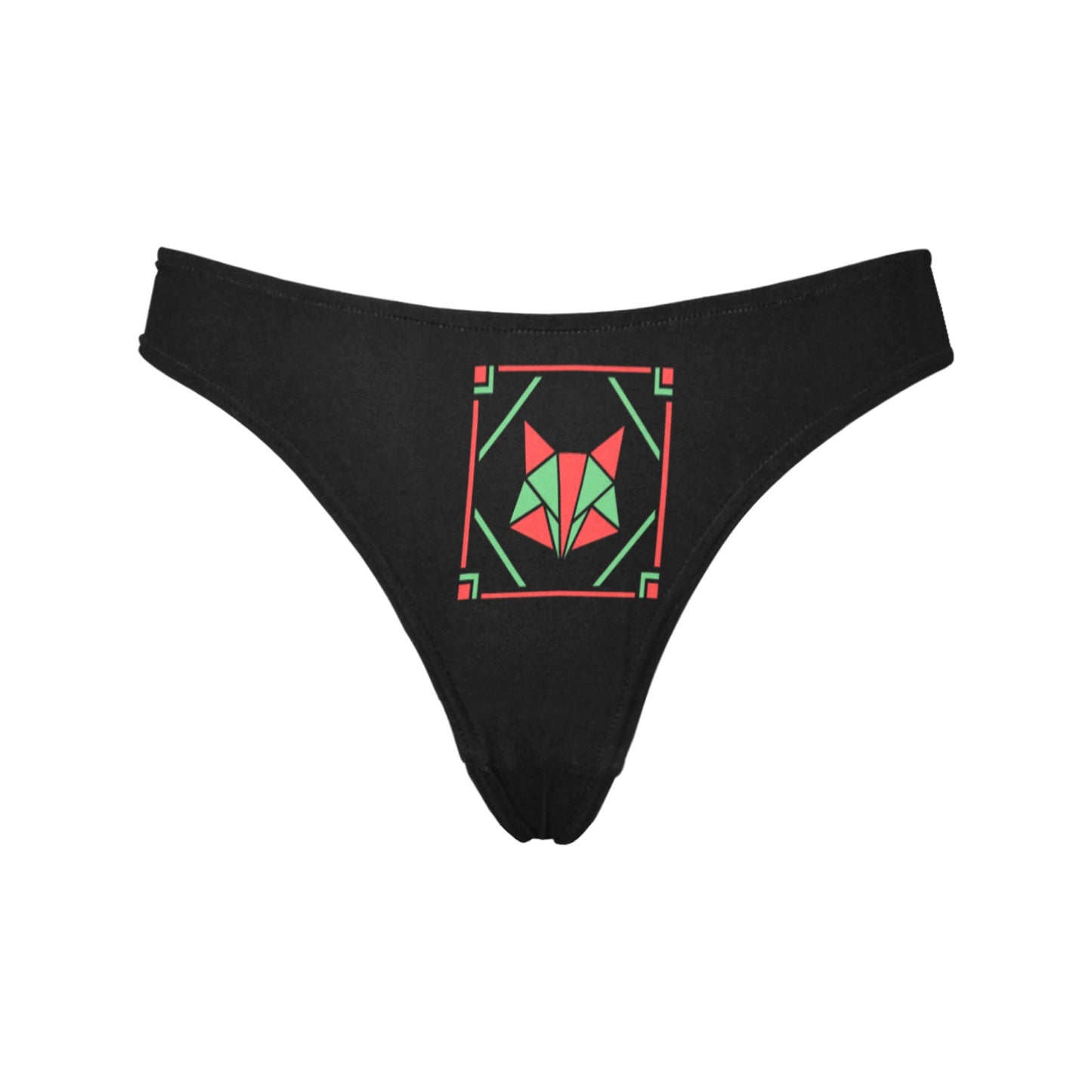 Red and Green Box Fox Women's All Over Print Thongs (Model L30)