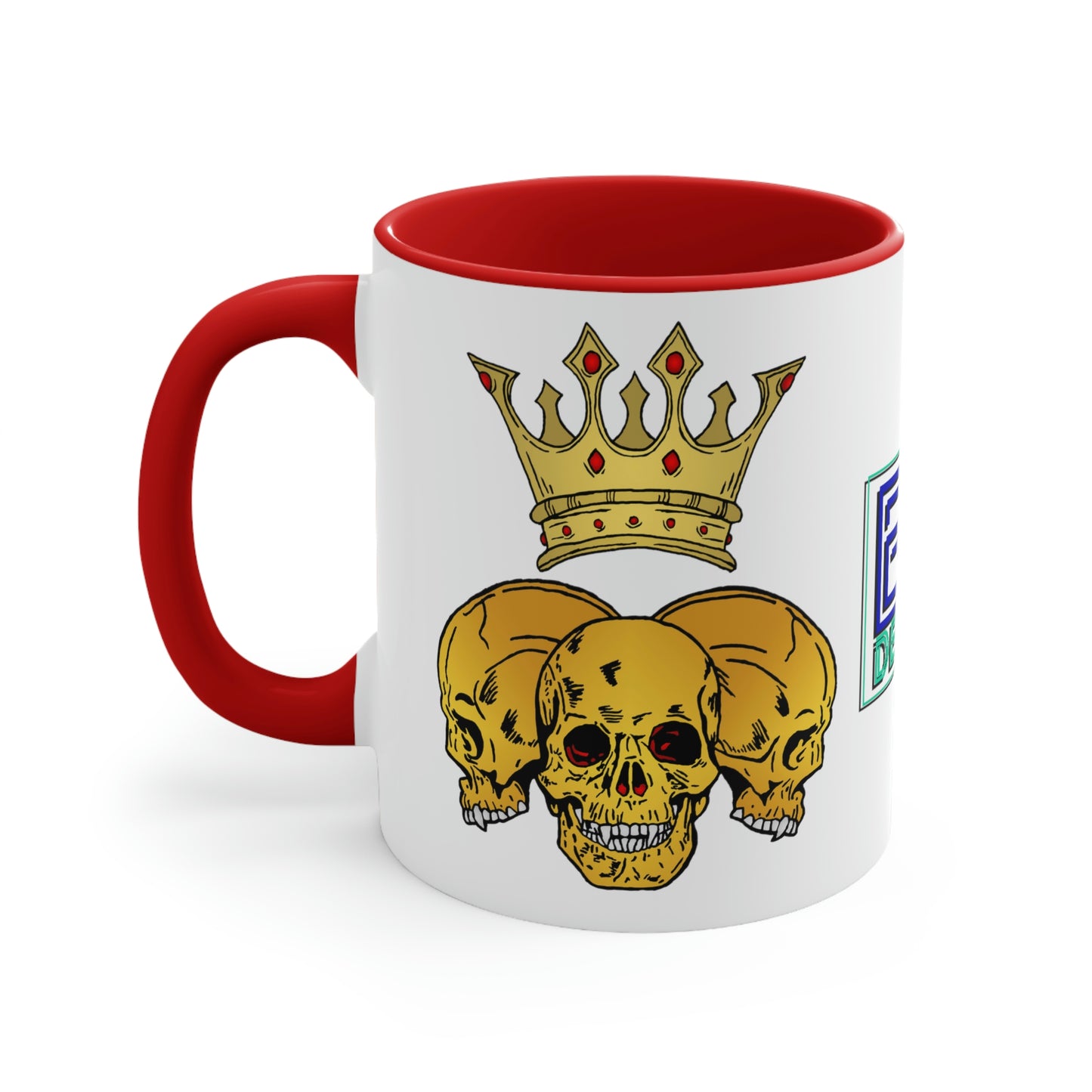 Triple Skull Crown Accent Coffee Mug, 11oz