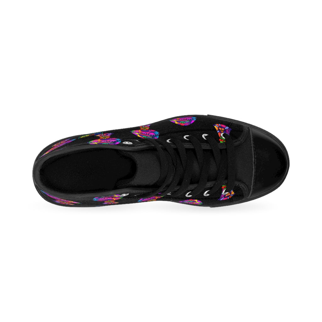 Rainbow Skull Shroom Men's High-top Sneakers