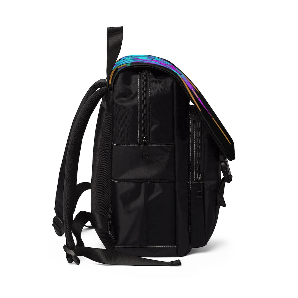 Blue and Purple Melted Popsicle Unisex Casual Shoulder Backpack