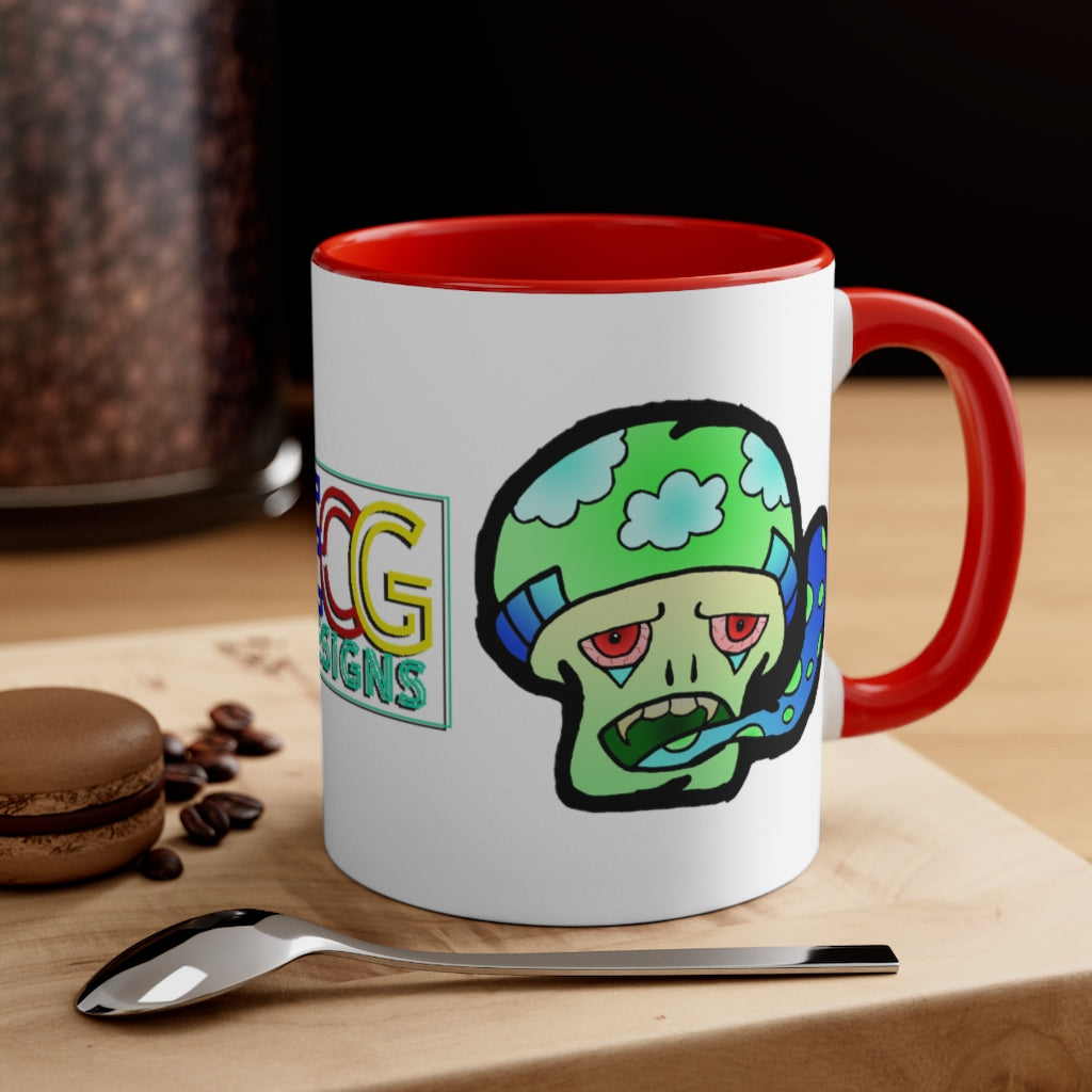 Green Shroom Accent Coffee Mug, 11oz